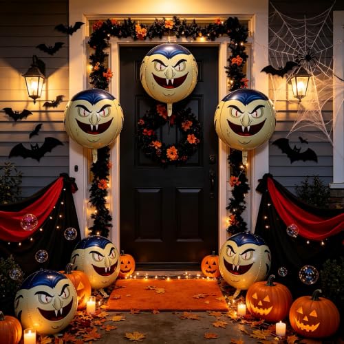 Halloween 4D Vampire Head Foil Balloons - Spooky Party Decorations, 2 Pack