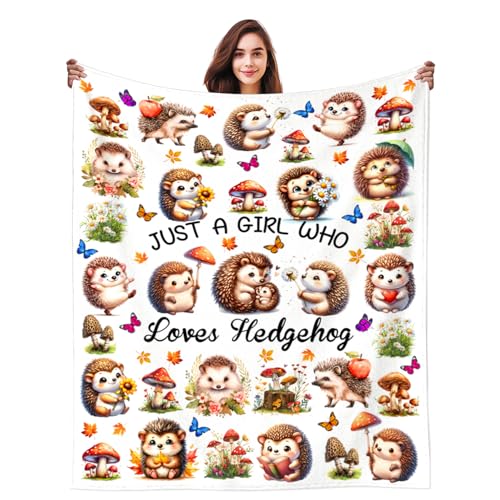 Hedgehog Throw Blanket - 80x60 Inches Cozy Animal Lover Gift for Women & Kids - Variation of THIS listing