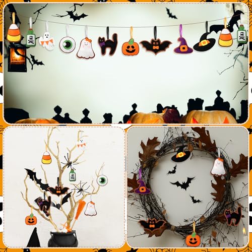 Halloween Felt Ornaments Set - 20pcs 3.15-inch Tree Decorations for Spooky Decor