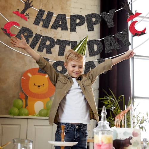 Black Glitter Vampire Birthday Banner - Funny Milestone Party Decor
