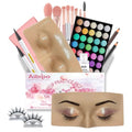 Makeup Mannequin Face Board Kit - 3D Silicone Practice Face for Eyelash & Eye Shadow