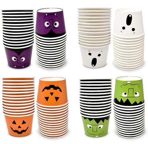 60 Pcs Halloween Dessert Cups 10oz Disposable Paper Snack Bowls for Parties