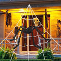 Giant Spider Web with 59-Inch Creepy Spider Halloween Outdoor Decoration