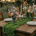 Fake Moss Table Runner for Halloween Enchanted Forest Decor - Green, 47 x 12 Inches