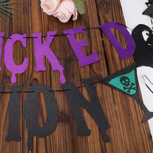 Halloween Bar Banner with Glitter Potion Icons - Pre-Strung Party Decor