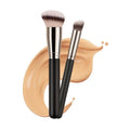 Molly Skin Foundation Makeup Brush and Concealer Brush Duo, Under Eye Concealer Makeup Brush, Angled Cosmetic Brush For Blending, Concealing, Contouring Makeup, 2 Piece Set (106 206)