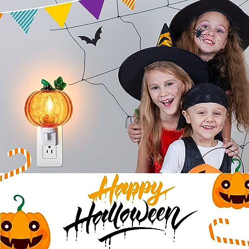 Halloween Pumpkin Bubble Night Light Classic Style - Wall Plug-In Fall Decor