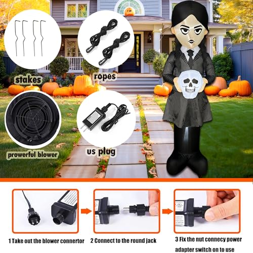 6 FT Inflatable Halloween Witch Decor with LED Lights for Yard