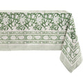 Cotton Blockprint Rectangle Tablecloth - Meraki Green 108x60 Inches - Handmade, Fair Trade