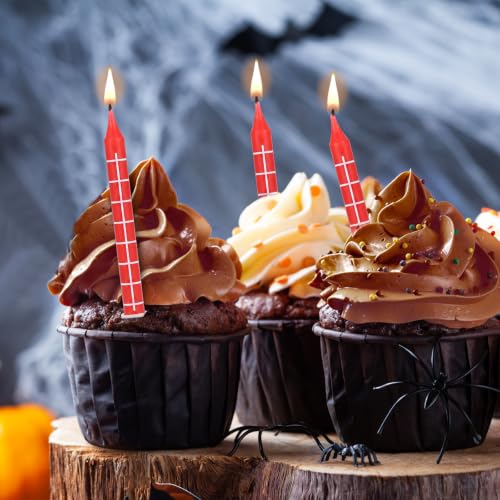 Spider Web Birthday Candles Set - 12 Pack for Halloween & Themed Parties