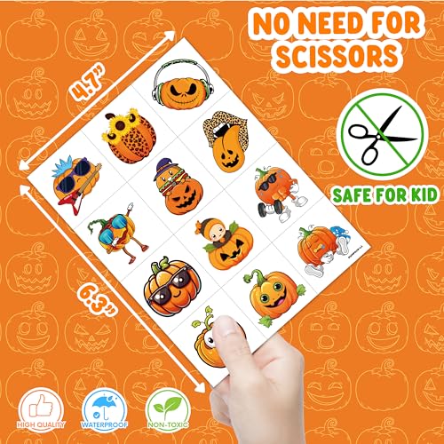 Halloween Pumpkin Temporary Tattoos - 120PCS Fall & Party Decals