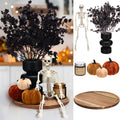 Halloween Wooden Centerpiece Tray Set with Skeleton Pumpkin and Vases