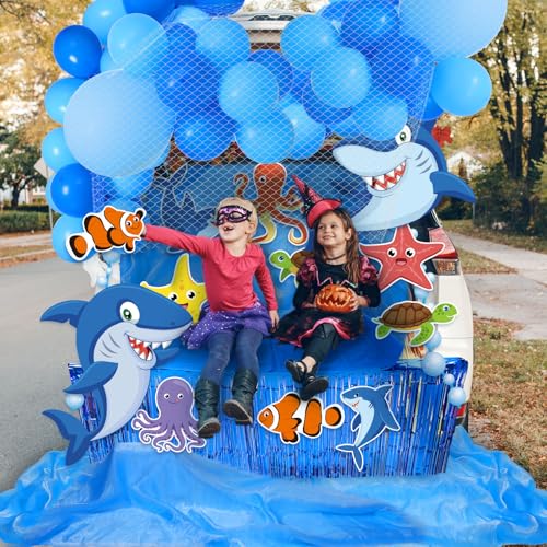 Halloween Shark Trunk or Treat Decorations Party Kit - Undersea Theme, 71 Pieces