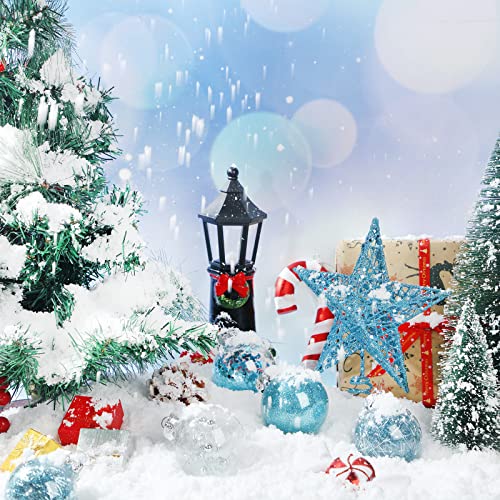Light Blue Christmas Ornaments Set with Star Treetop - 25 Pcs Holiday Tree Decorations
