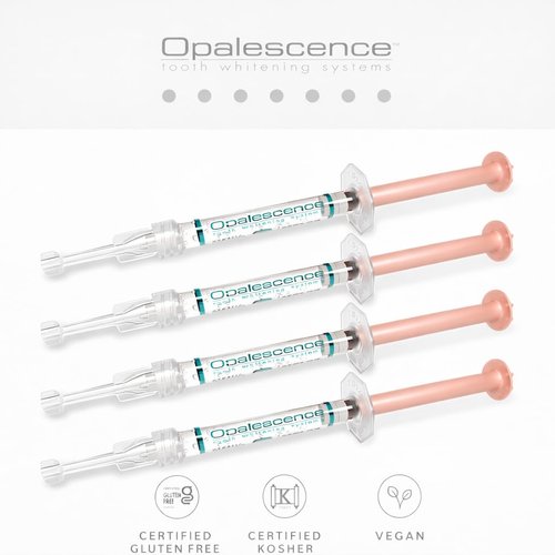 Opalescence 20% with PF Gel Syringes Teeth Whitening (4 Syringes) Refill Kit Carbamide Peroxide. Made by Ultradent, in Melon Flavor. Tooth Whitening Refill Syringes 5401-2