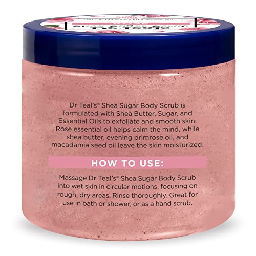 Dr Teal's Shea Sugar Scrub Trial Pack, Rose, Shea Butter, Citrus 19 oz (Pack of 3)
