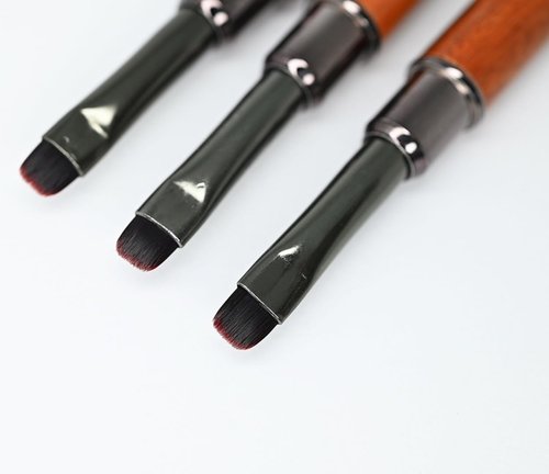 Present Gel Nail Brush,UV Gel Nail Brush,Nail Art Tips Builder Brush Pen,Sturdy Wooden Handle Nail Art Tools for French Nails (Light Wood Grain Color)