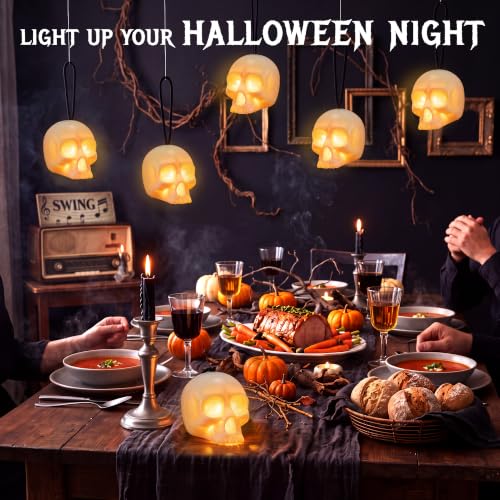 EverBrite 3-Pack Halloween Skull Lamps with Music & 5 Lighting Modes - Spooky Decor