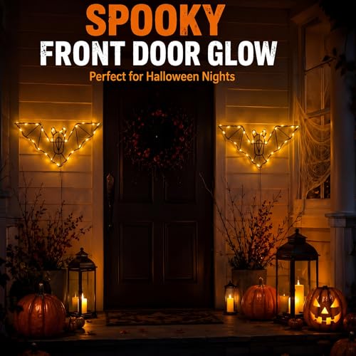 Halloween Hanging Bat LED Light Decorations - Indoor & Outdoor Spooky Decor