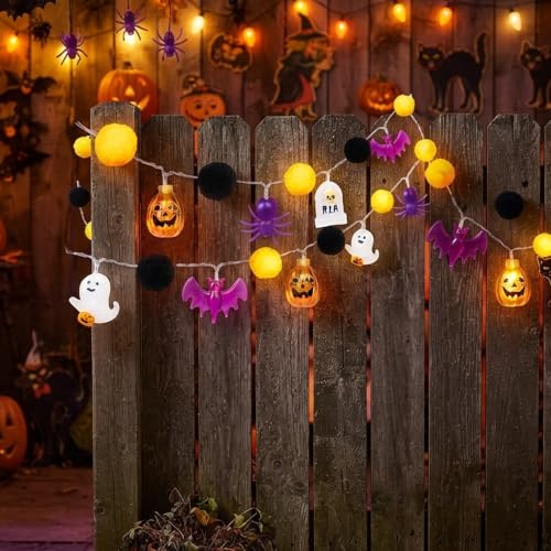 Halloween String Lights 10FT 20 LED Pumpkin & Ghost Party Decor - Variation of 1P String Lights
