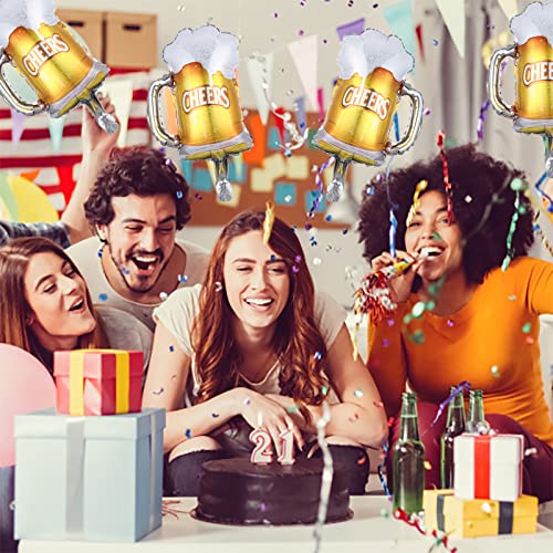 Yellow Beer Cup Balloons Set of 12 - Beer Festival Party Decorations