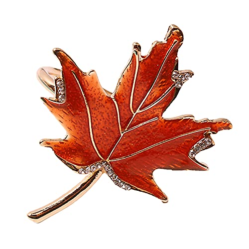 Orange Maple Leaf Napkin Rings Set of 8 - Fall Thanksgiving Table Decor