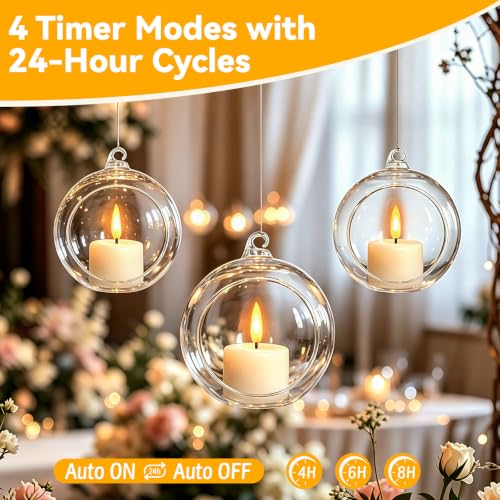 Rechargeable LED Tea Lights with Remote & Timer - White, 1.6 Inch, 6 Pack