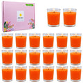 Orange Unscented Votive Candles in Clear Glass - Bulk Natural Soy Wax, 20 Pack