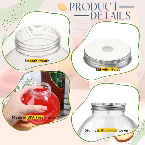 Multicolor 24 Pcs Mini Plastic Fish Bowl Cups with Lids & Straws - 10 oz Party Drinkware
