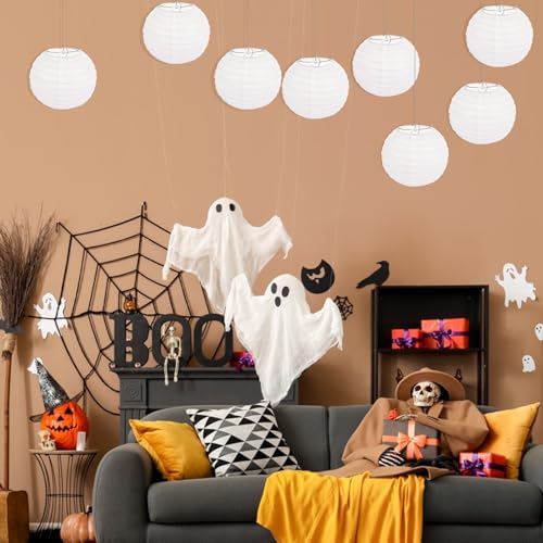 12 Inch White Paper Lanterns - Decorative Chinese Hanging Lanterns for Weddings, Parties, Christmas & Home Decor - 30 Pack