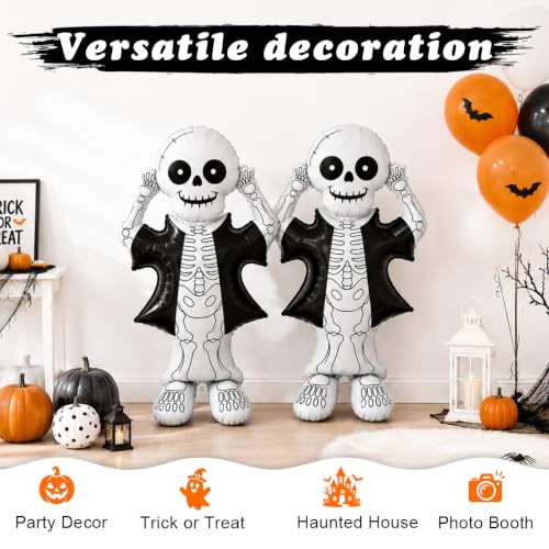 Large Self-Standing Skeleton Balloons for Halloween Party Decorations - 2 Pack