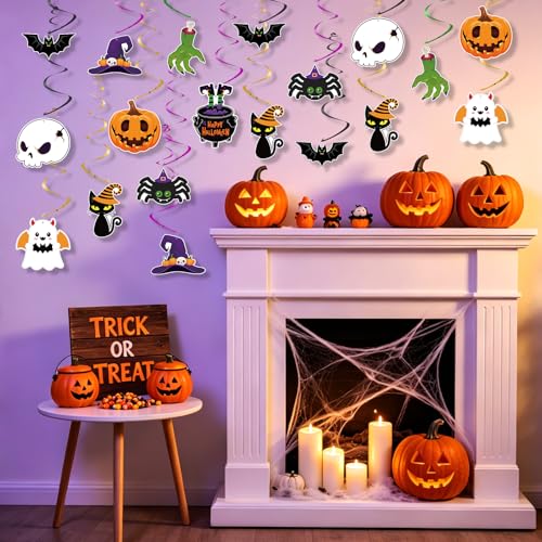 Halloween Hanging Swirl Decorations Set - 24pcs Ceiling Party Decor - Variation of THIS listing