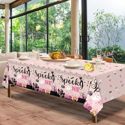 Pink Halloween Tablecloth 3-Pack for Birthday Party Decorations Girl Spooky