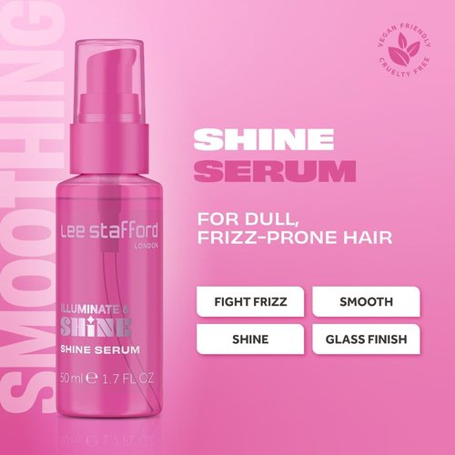 Lee Stafford Shine Hair Serum - Illuminate & Shine | Anti-Frizz Styling Oil for Dry Hair, 1.7 Fl Oz