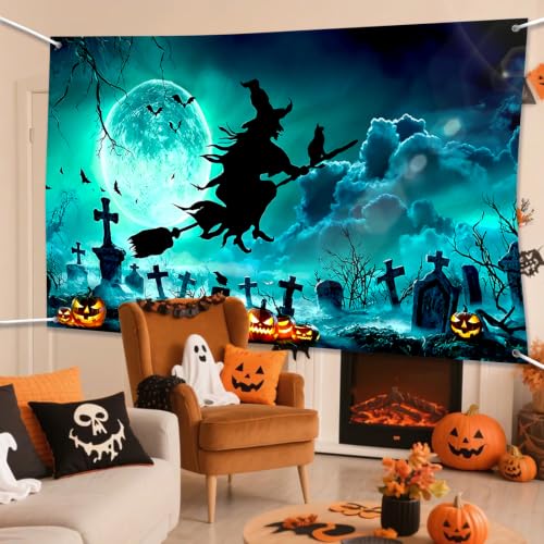 Halloween Birthday Backdrop - Witch Party Decoration Lel-115 - Happy Halloween Theme Banner