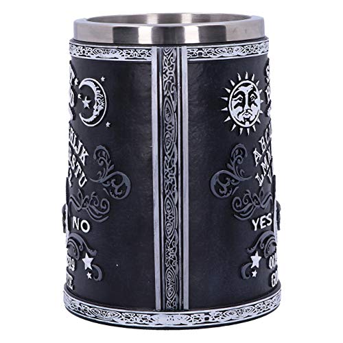 Spirit Board Tankard Mug with Stainless Steel Insert - Black & White Resin