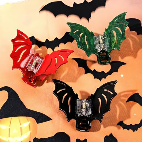 Halloween Bat Wing Hair Clips - Gothic Claw Style, Non-Slip, Strong Hold, 2 Pack