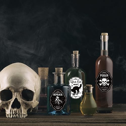 Halloween Wine Bottle Stickers Set - Waterproof Scary Labels for Party Décor