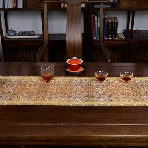 Petal Rain Floral Brocade Table Runner 13x85 Inches Fall Decor - Rectangular