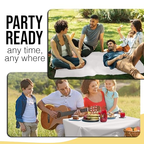 White Plastic Table Cover Roll 40" x 300' - Thicker Disposable Banquet Tablecloth with Variation White / 3600" x 40"