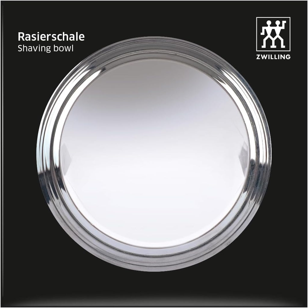 ZWILLING Shaving Bowl (wet shave, storage for shaving soap, bowl for whipping up lather, chrome plated), Silver