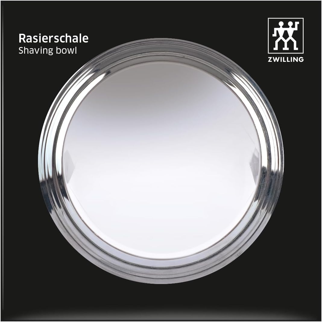 ZWILLING Shaving Bowl (wet shave, storage for shaving soap, bowl for whipping up lather, chrome plated), Silver