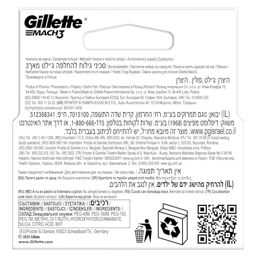 Gillette Mach-3 Cartridge - Pack of 4