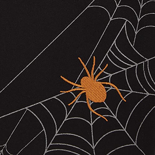 Halloween Spooky Spider Web Napkin Set - 20x20 Inch, 4 Pieces, Reusable Cotton