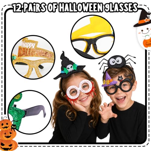 24-Pack Halloween Headbands and Glasses Frame Set Party Favors
