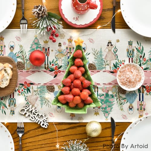 Christmas Table Runner 13x72 Inch Pink Holiday Home Decor - Artoid Mode
