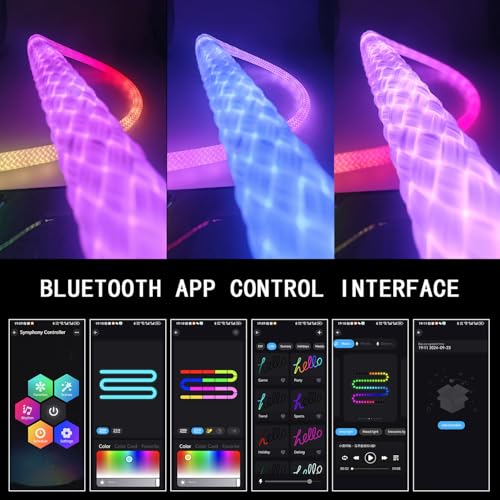 9.84FT LED Neon Woven Light Strip with App Control & Music Sync - Waterproof RGB RGB for Home & Party Decor