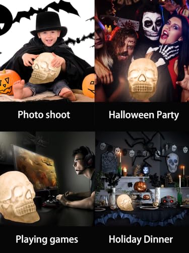 Easter Skull Night Light with 9-Color Breathing Mode - Safe Silicone Decorative Lamp