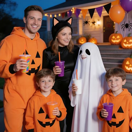 Reusable Pumpkin-Shaped Drinking Straws - Halloween & Fall Party Supplies