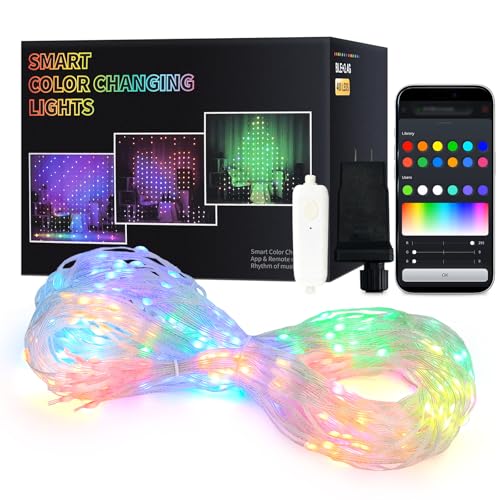 RGB DIY Smart Curtain Lights - 400 LED, 6.5x6.5 ft, App & Bluetooth Control